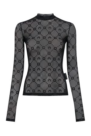 Top in maglia floccata Second Skin MARINE SERRE | WTO388ACJER0005BK99